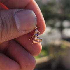 14K or 18K Gold 3D Mermaid Pendant