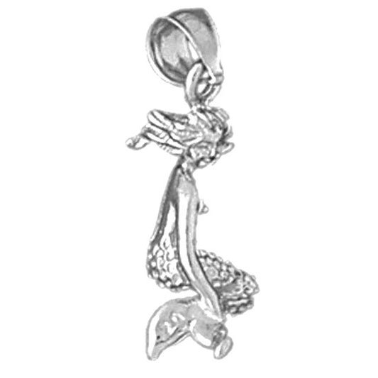 14K or 18K Gold 3D Mermaid Pendant