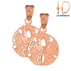 14K or 18K Gold Sand Dollar Earrings