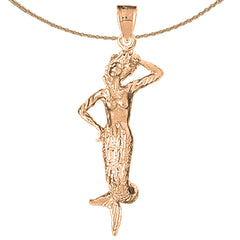 10K, 14K or 18K Gold Mermaid Pendant