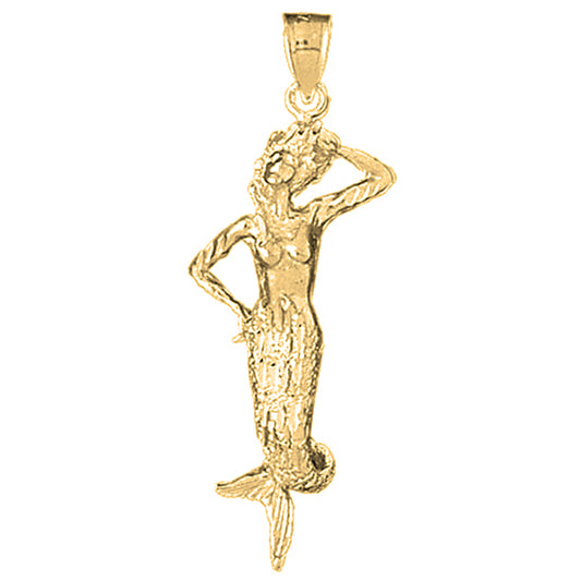 10K, 14K or 18K Gold Mermaid Pendant