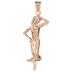 10K, 14K or 18K Gold Mermaid Pendant