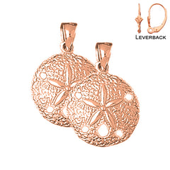 14K or 18K Gold Sand Dollar Earrings