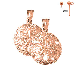 14K or 18K Gold Sand Dollar Earrings