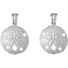 14K or 18K Gold 22mm Sand Dollar Earrings