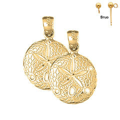 14K or 18K Gold Sand Dollar Earrings