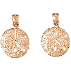 14K or 18K Gold 21mm Sand Dollar Earrings