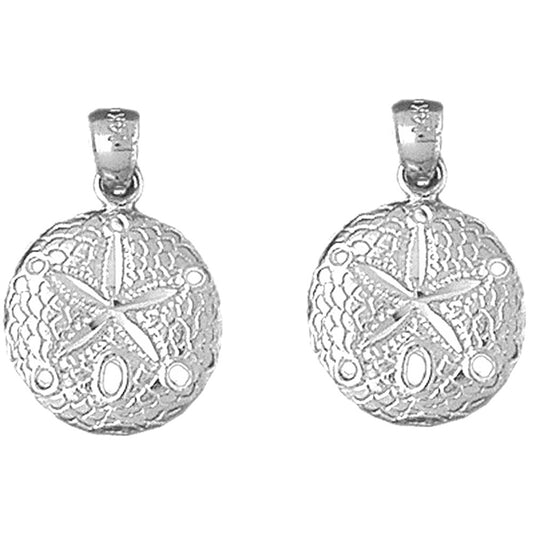 Sterling Silver 21mm Sand Dollar Earrings