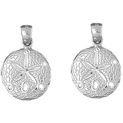 Sterling Silver 21mm Sand Dollar Earrings