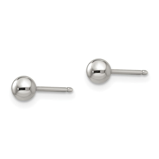 Inverness Stainless Steel Polished 4mm Ball Post Earrings