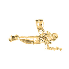 14K or 18K Gold 3D Scuba Diver Pendant