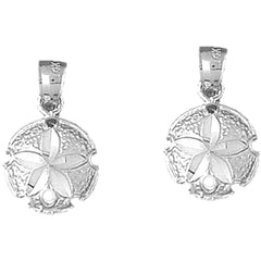 Sterling Silver 18mm Sand Dollar Earrings