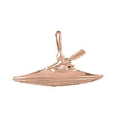 14K or 18K Gold Kayak Pendant