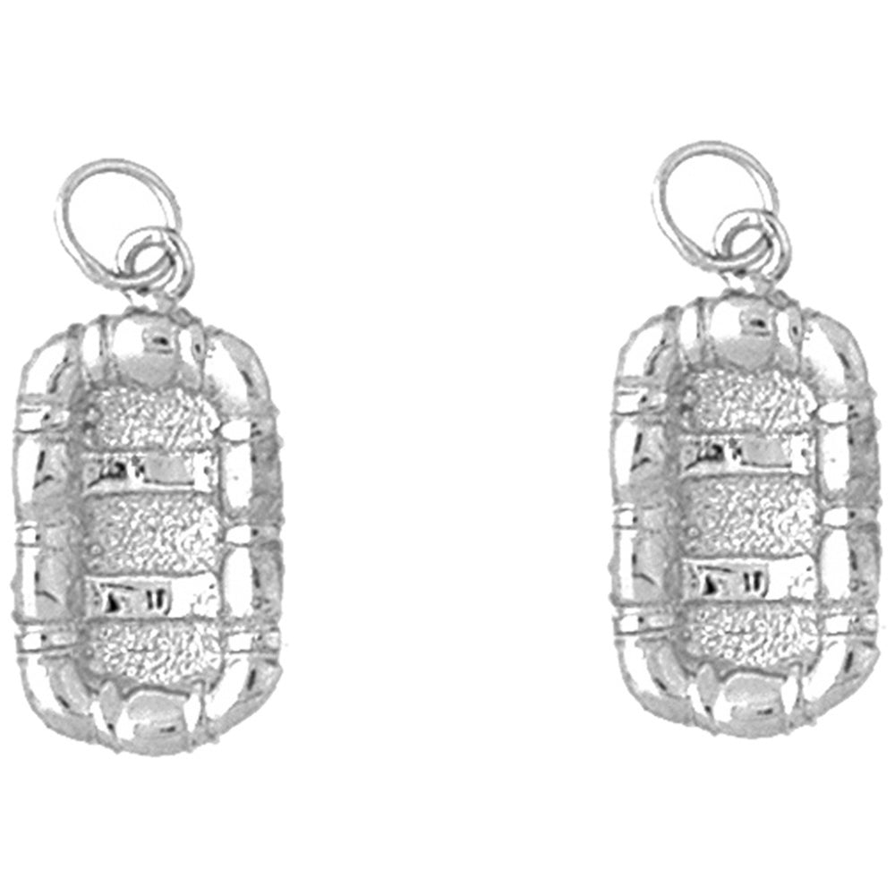 Sterling Silver 24mm 3D Raft Earrings