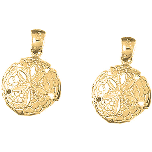 Yellow Gold-plated Silver 22mm Sand Dollar Earrings