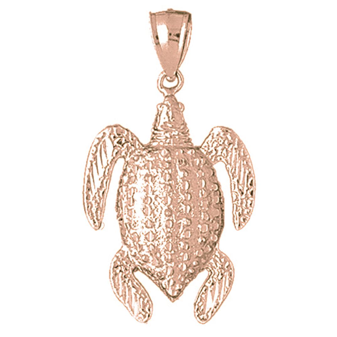 10K, 14K or 18K Gold Turtle Pendant