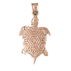 10K, 14K or 18K Gold Turtle Pendant