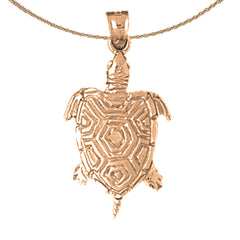 10K, 14K or 18K Gold Turtle Pendant