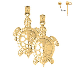 14K or 18K Gold Turtle Earrings