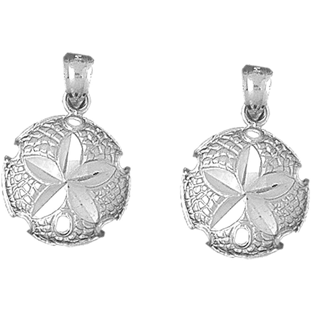 Sterling Silver 24mm Sand Dollar Earrings