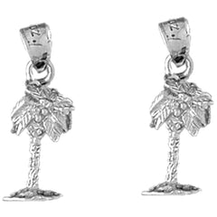 Sterling Silver 22mm Palm Tree Earrings