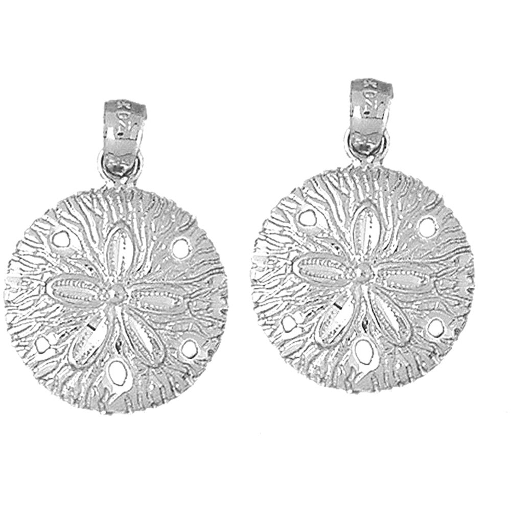 Sterling Silver 27mm Sand Dollar Earrings