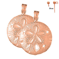 14K or 18K Gold Sand Dollar Earrings