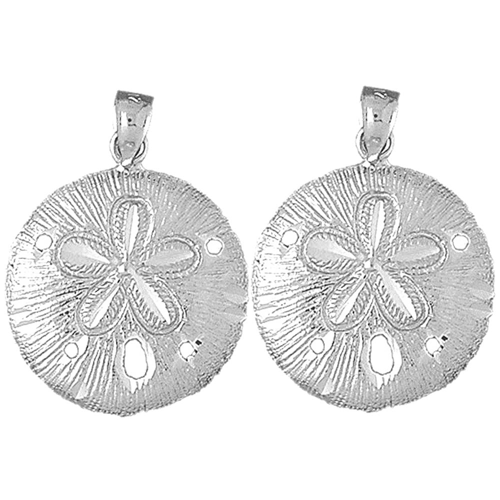 Sterling Silver 30mm Sand Dollar Earrings