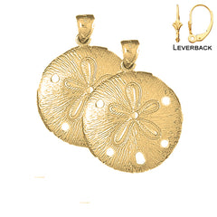 14K or 18K Gold Sand Dollar Earrings