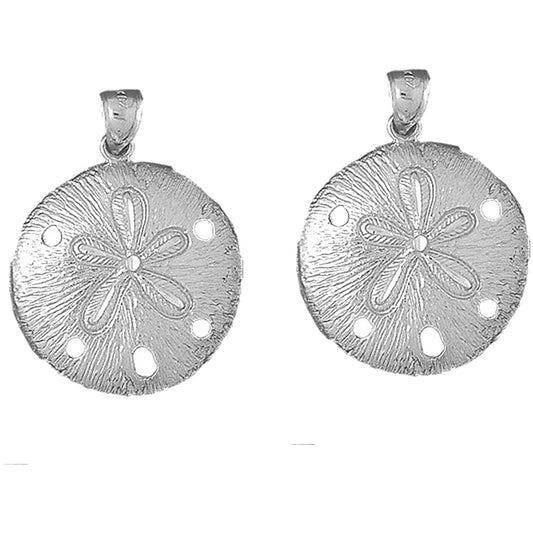 Sterling Silver 36mm Sand Dollar Earrings