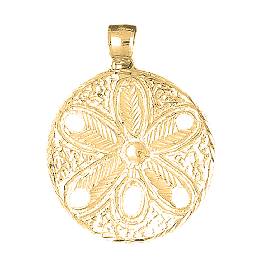 10K, 14K or 18K Gold Sand Dollar Pendant