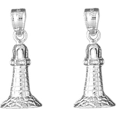 14K or 18K Gold 25mm Lighthouse Earrings