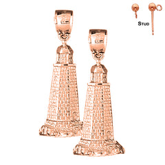 14K or 18K Gold Lighthouse Earrings