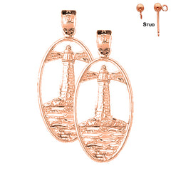 14K or 18K Gold Lighthouse Earrings