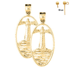 14K or 18K Gold Lighthouse Earrings