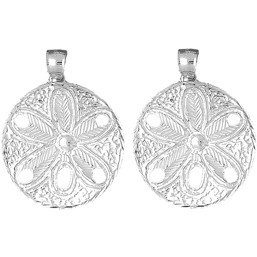 14K or 18K Gold 41mm Sand Dollar Earrings