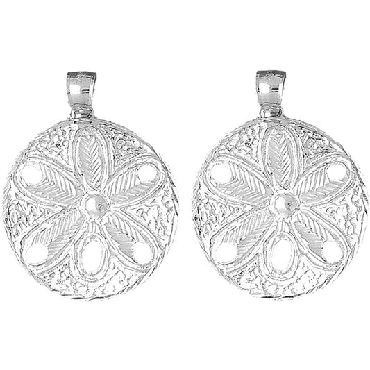 Sterling Silver 41mm Sand Dollar Earrings