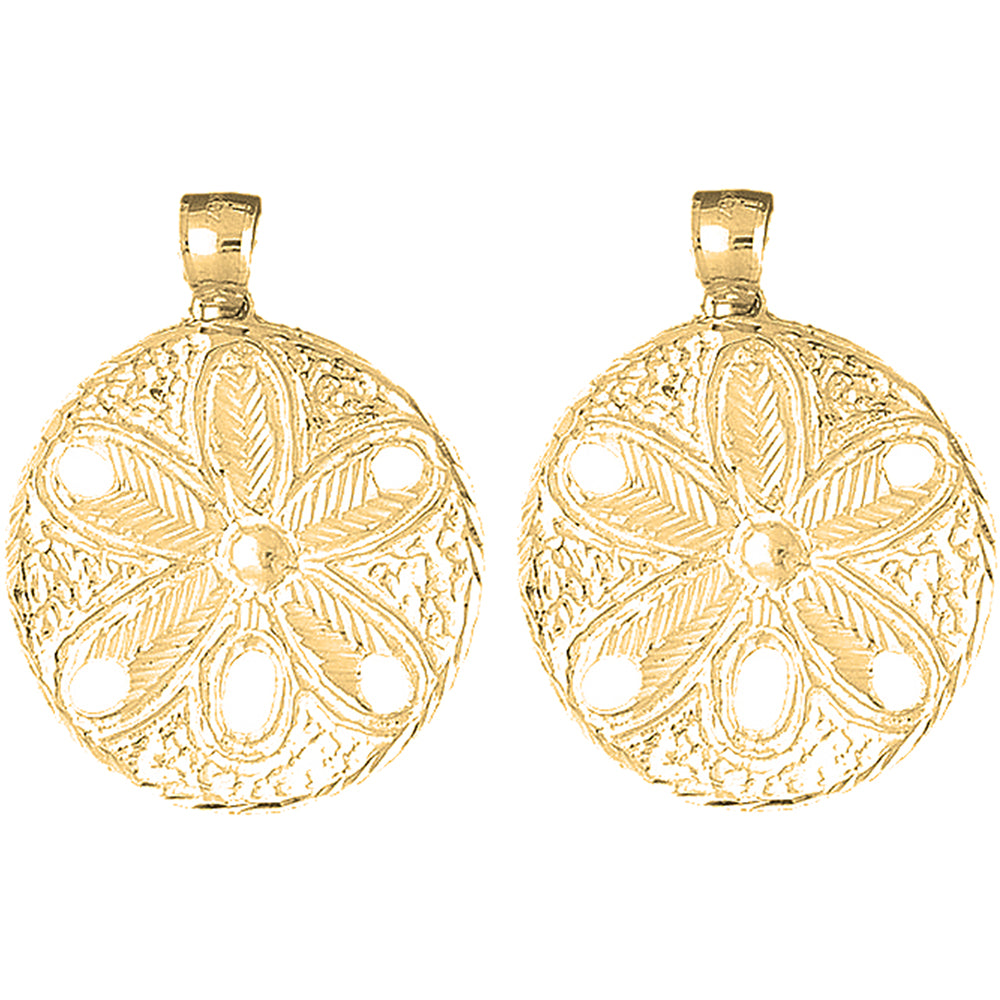 14K or 18K Gold 41mm Sand Dollar Earrings