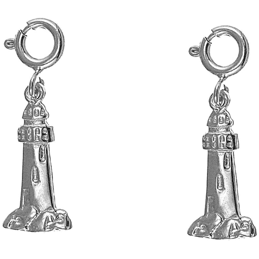 14K or 18K Gold 19mm Lighthouse Earrings