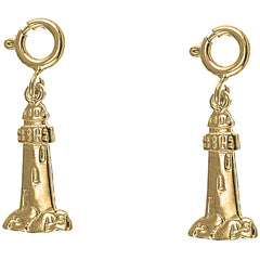 14K or 18K Gold 19mm Lighthouse Earrings