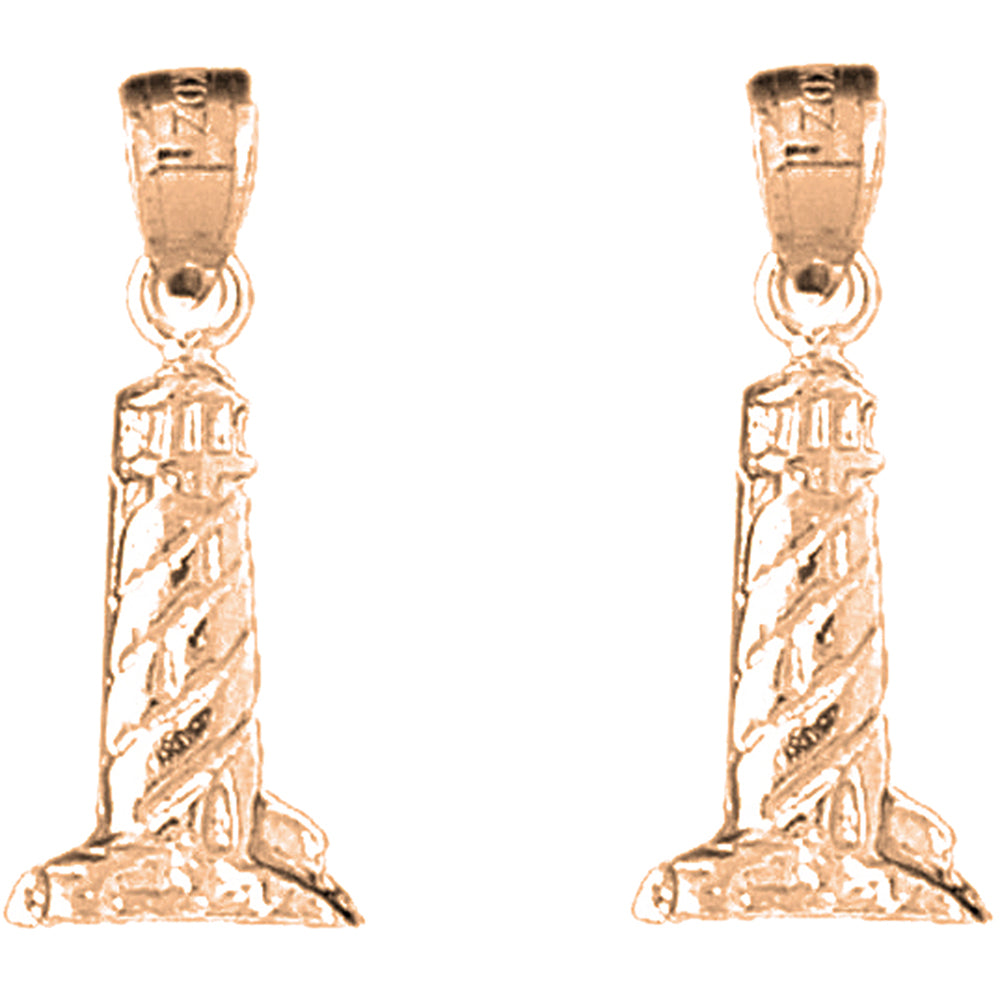 14K or 18K Gold 24mm 3D Cape Hatteras Earrings