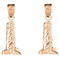 14K or 18K Gold 24mm 3D Cape Hatteras Earrings