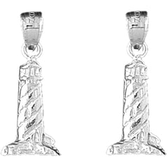 Sterling Silver 24mm 3D Cape Hatteras Earrings