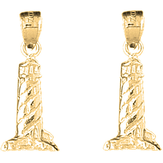 Yellow Gold-plated Silver 24mm 3D Cape Hatteras Earrings