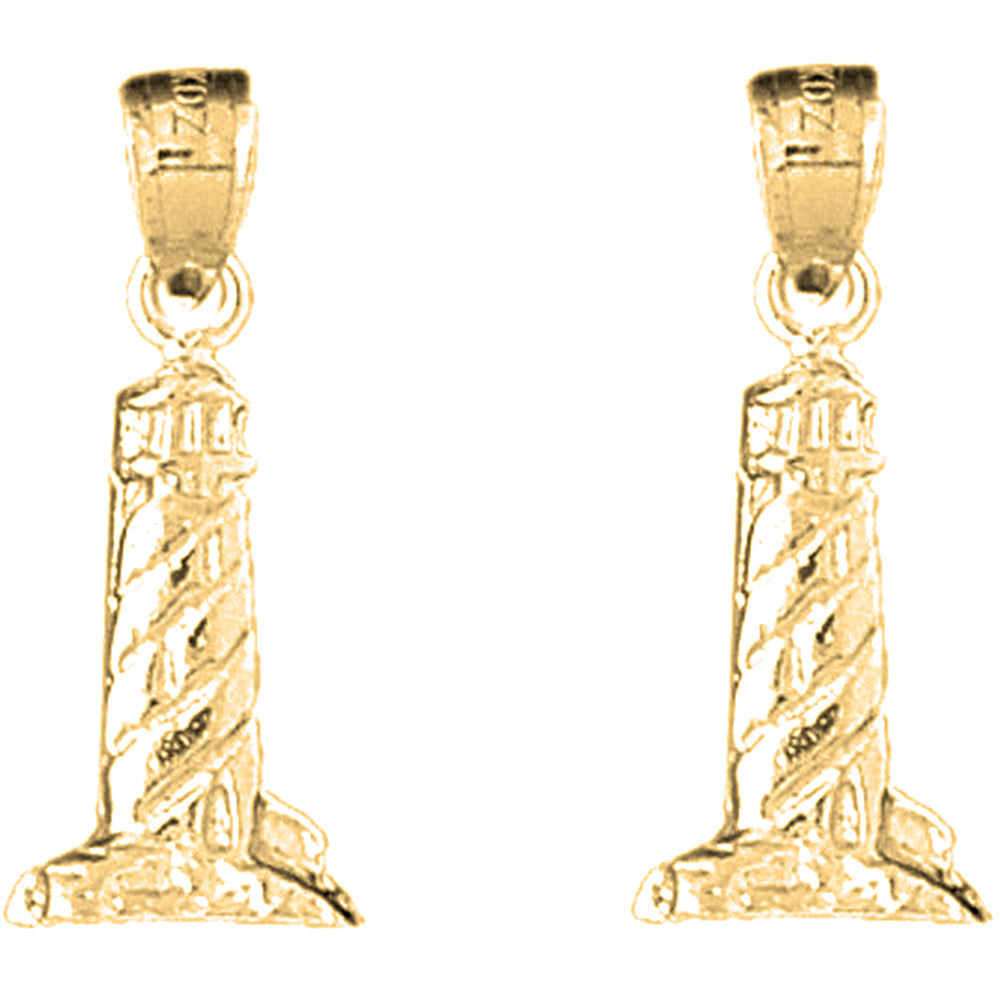 14K or 18K Gold 24mm 3D Cape Hatteras Earrings