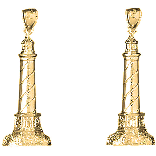 Yellow Gold-plated Silver 46mm Cape Hatteras Earrings