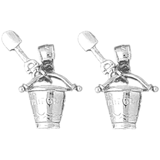 Sterling Silver 19mm California Pail And Shovel Earrings