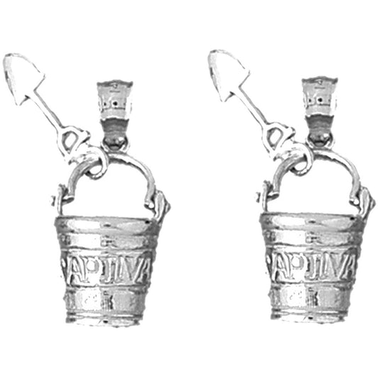 Sterling Silver 26mm California Pail And Shovel Earrings