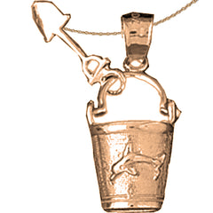 10K, 14K or 18K Gold Pail And Shovel Pendant