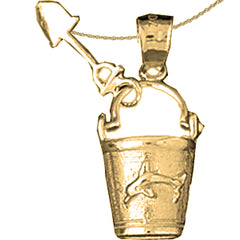 10K, 14K or 18K Gold Pail And Shovel Pendant